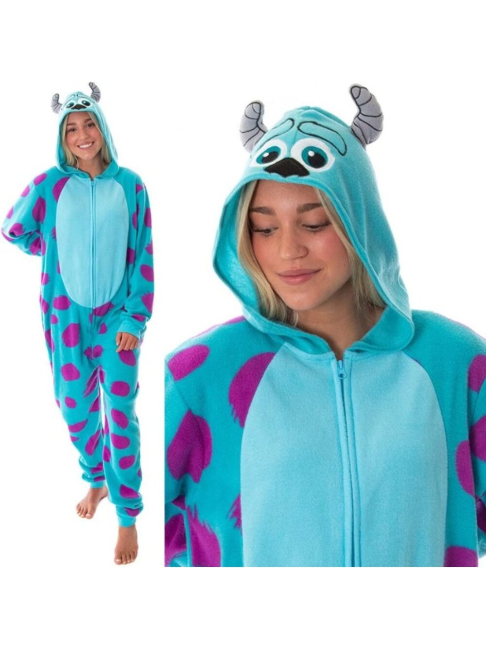 Disney Pixar Monsters Inc. Women's Sulley Onesie Halloween Costume Size Large